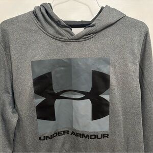 Under Armour ColdGear Hoodie Men’s XL Gray Loose Fit Pullover Fleece Lined